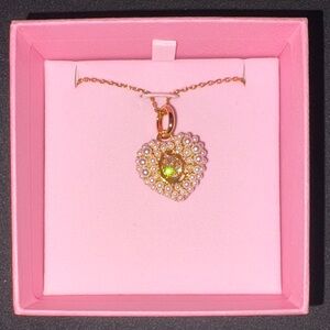 Swarovski Gold Heart Necklace with Yellow Crystal